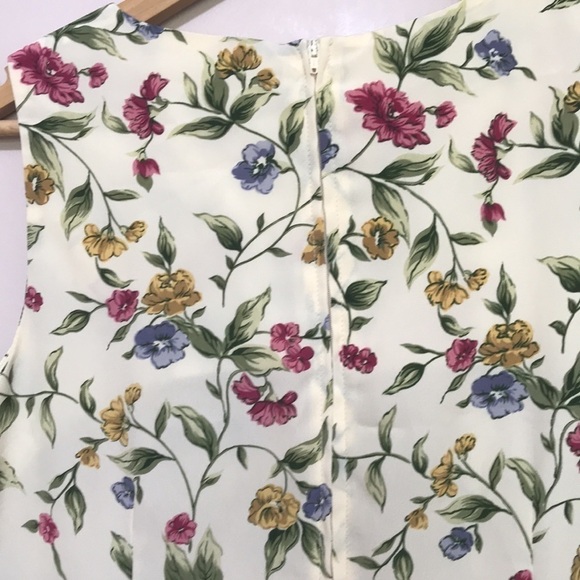 Vintage Em Elle sleeveless floral maxi dress size 8 cream - Picture 5 of 10